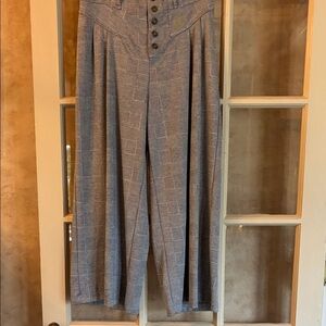 Maeve Gray Plaid Wide-Leg Pants